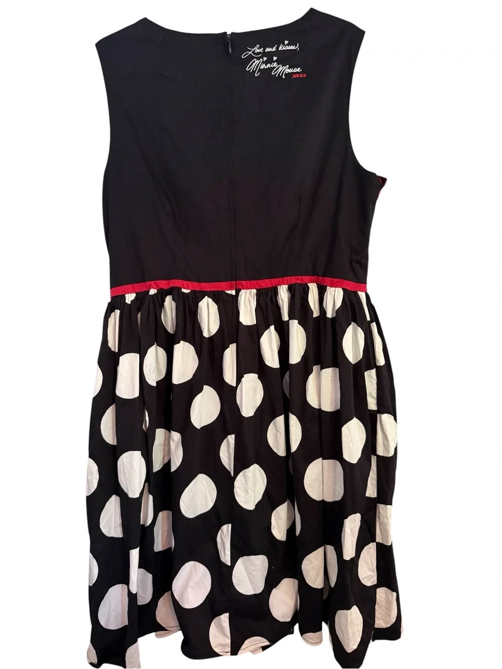 Disney Dress Shop Pin up Minnie Mouse Black & Red Polka Dot Party Dress size XL